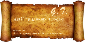 Györgyjakab Tibold névjegykártya